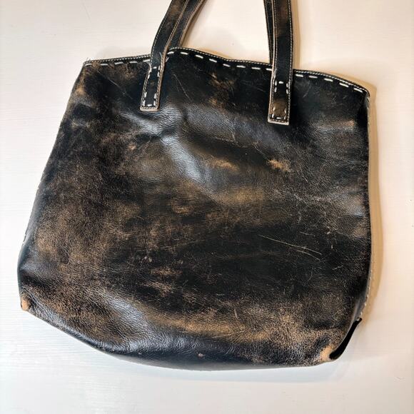 Bed Stu Skye II Women's Leather Tote Bag Handcrafted Distressed Whipstitch - Picture 4 of 12